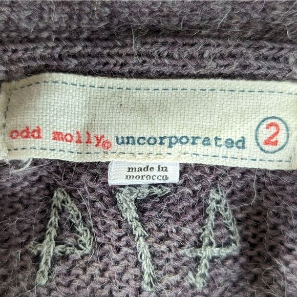 Odd Molly Alpaca Wool Fringe Cardigan Sweater sz MD EUC - Picture 2 of 14